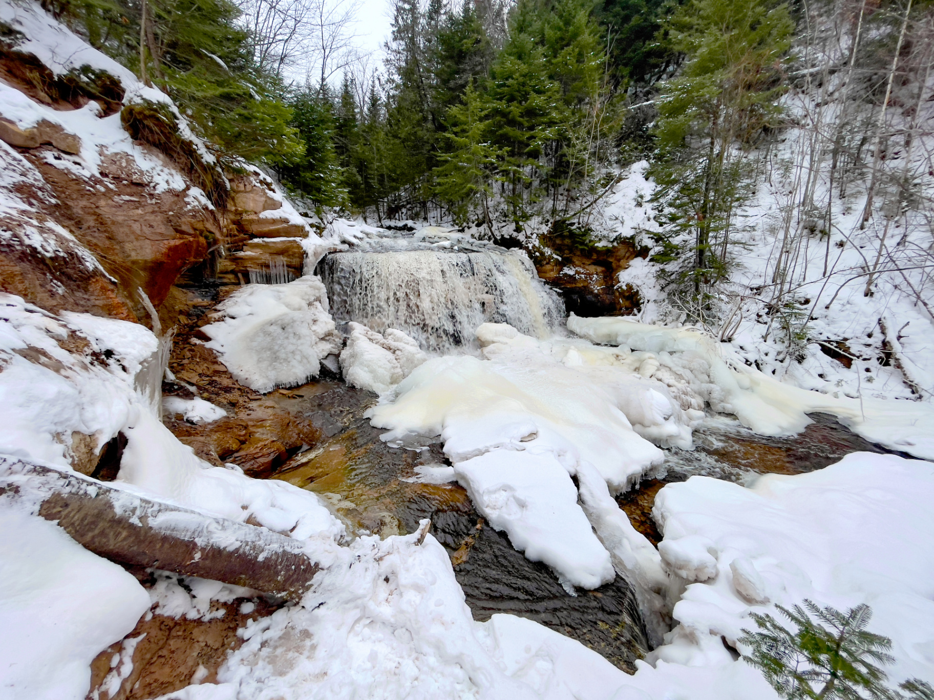 Sable Falls frozen over in winter